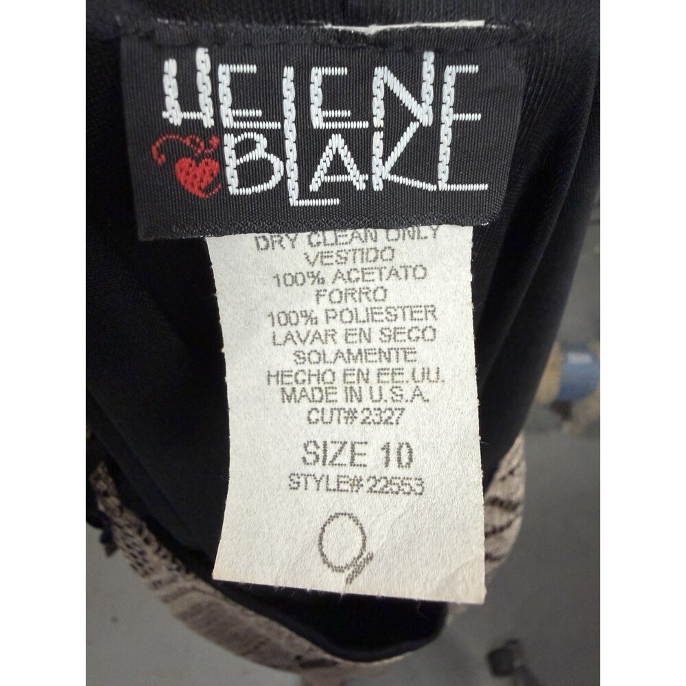 Vintage Helene Blake Crochet Lace Dress Sz 10 Gold Lurex Fringe Whimsigoth Boho - Picture 9 of 12